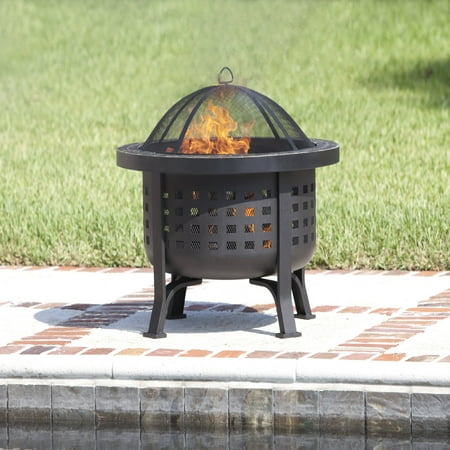 Fire Sense - Alpina Round Slate Top Fire Pit - Black