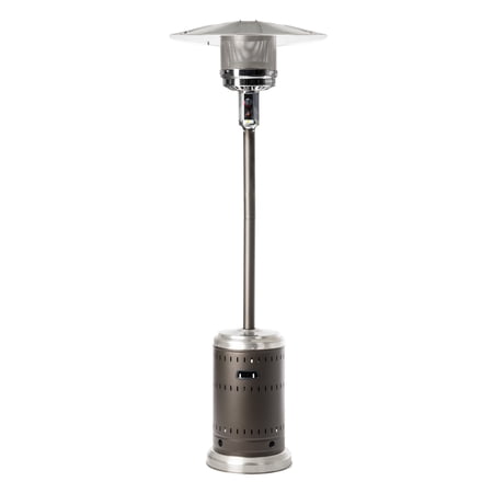 Fire Sense All Seasons Patio Heater With Wheels 46,000 BTU Output Electronic Ignition System Portable Outdoor