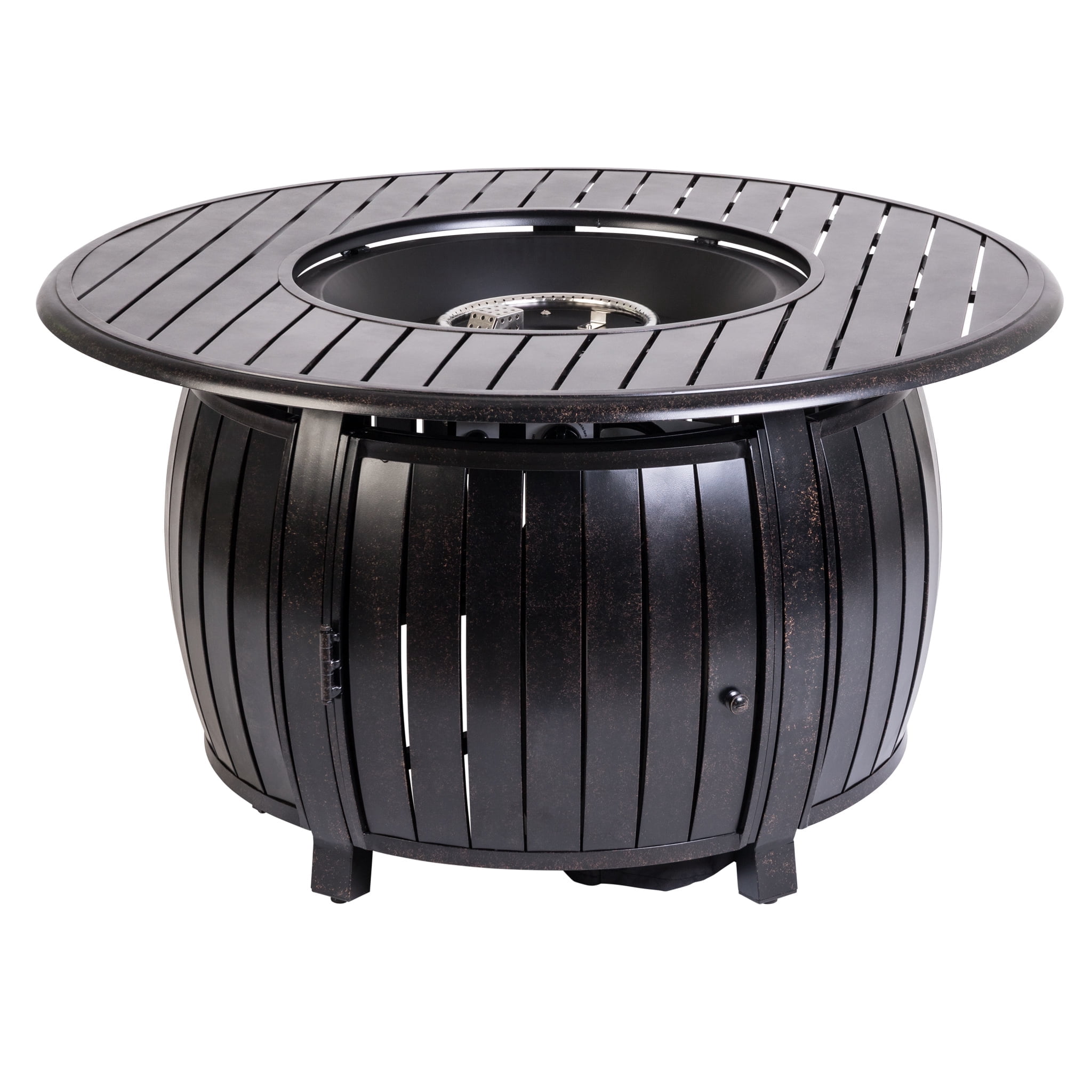 Fire Sense Copper Aluminum Gas Fire Pit Table Multi-Functional with Fire Bowl Lid, Bronze Finish-44"