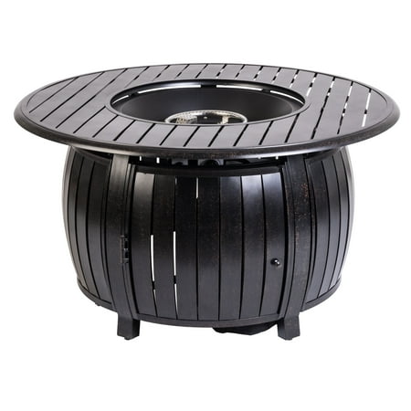 Fire Sense - Grand Cooper Aluminum Round LPG Fire Pit - Antique Bronze