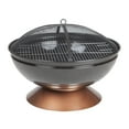 thumbnail image 1 of Fire Sense Degano Outdoor Firepit Backyard Fireplace included Wood & Cooking Grate Black Copper 26", 1 of 11