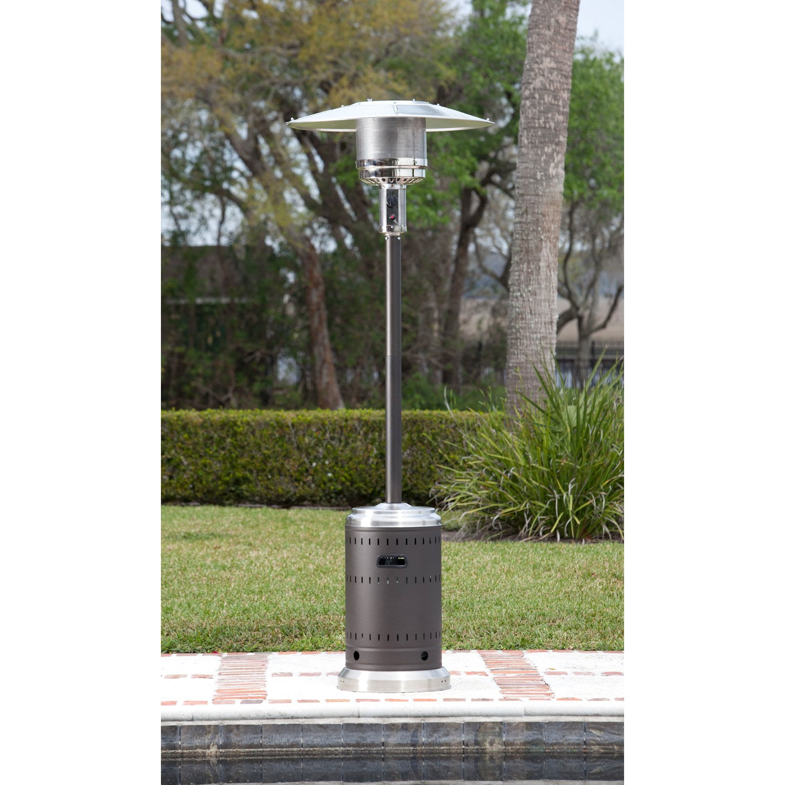 Fire Sense Mocha and Stainless Steel Commercial Patio Heater