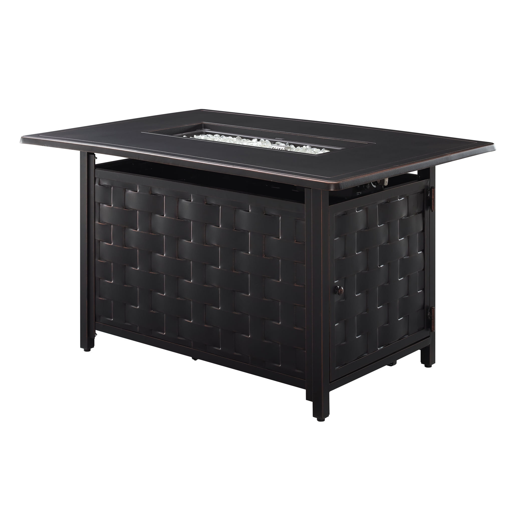 Fire Sense Preston Rectangle Aluminum Propane Fire Pit