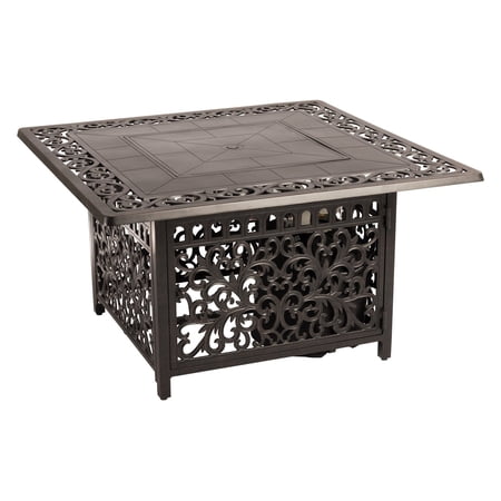 Fire Sense Sedona Square Aluminum Propane Gas Fire Pit