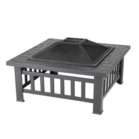 Fire Sense - Stonemont Square Fire Pit - black