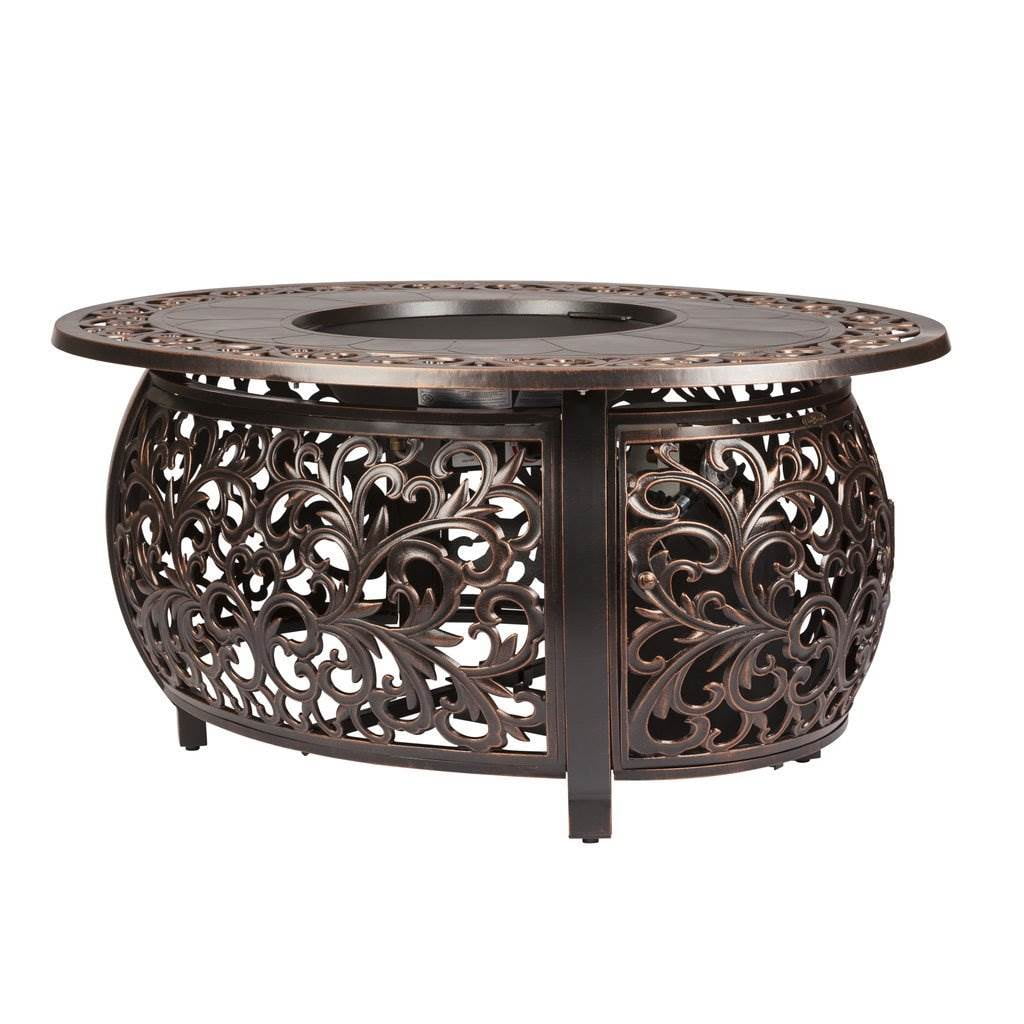 53" Bronze Cast Aluminum Gas Fire Pit Table