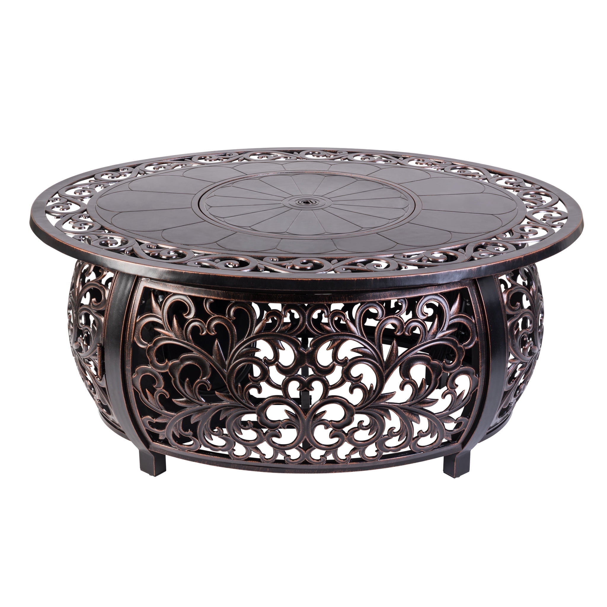 53" Bronze Cast Aluminum Gas Fire Pit Table
