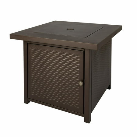 Fire Sense - Waitling Square Gas Fire Pit - Mocha