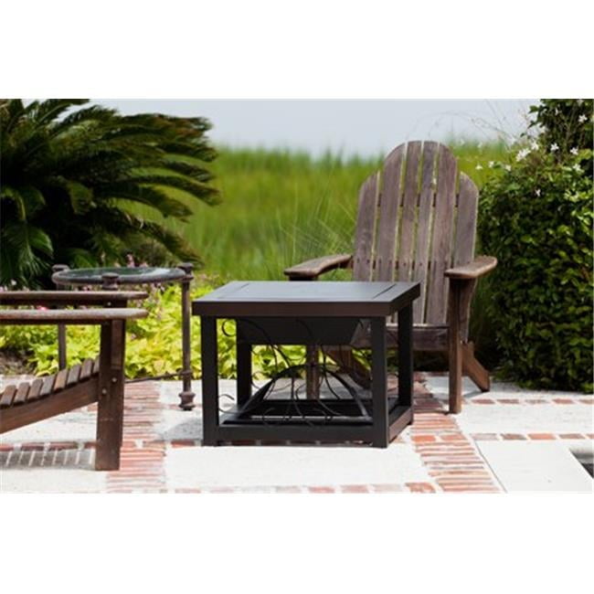 30" Bronze Wood Fire Pit Table with Storage Rack