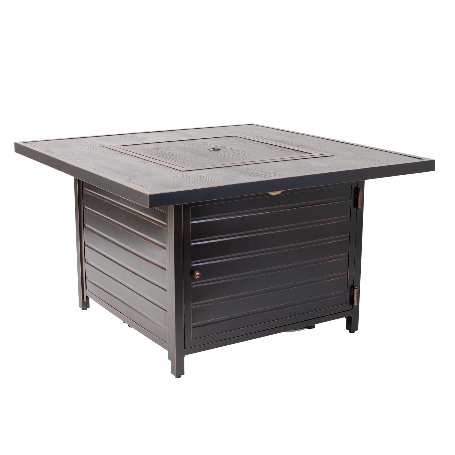 Antique Bronze Square Aluminum Gas Fire Pit Table