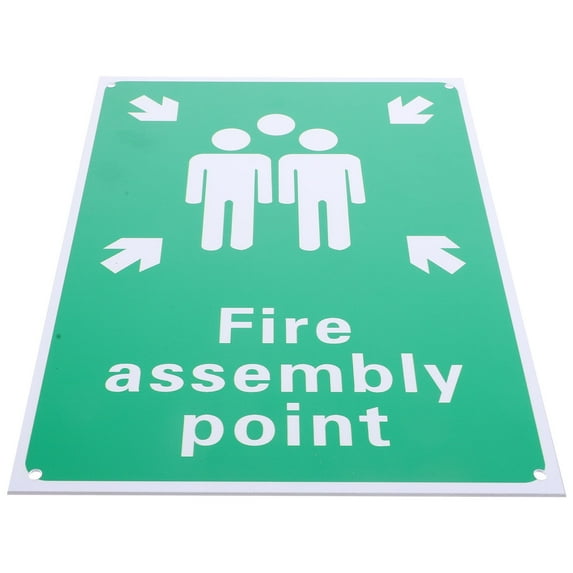 Point Sign Aluminum Reflective Fire Assembly Emergency Safety Sign for Office, Malls, Schools, Hotels, Hospitals, Warehouse