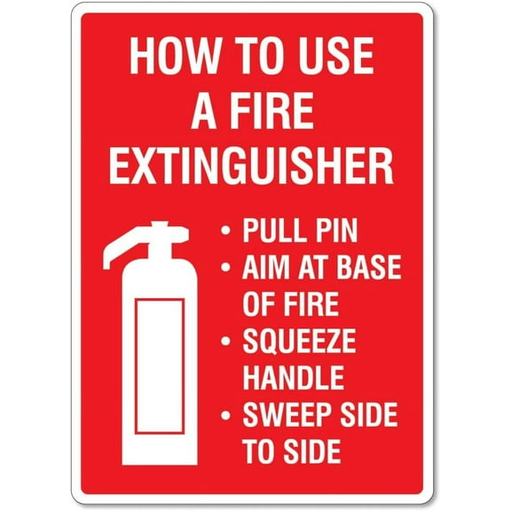 Fire Sign – How To Use A Fire Extinguisher Safety Signs Fire Safety Signs Metal Tin Sign Caution Danger Safety Security Warning Notice Signs