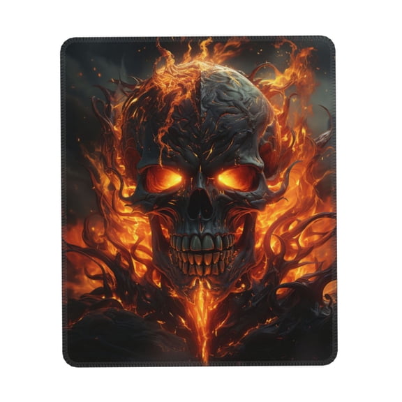Fire Skull Gothic Cool Gaming Mouse Pad 7 x 8.6 in Rectangle Computer Mousepad Mat Non-Slip Rubber Base for Office Laptop PC