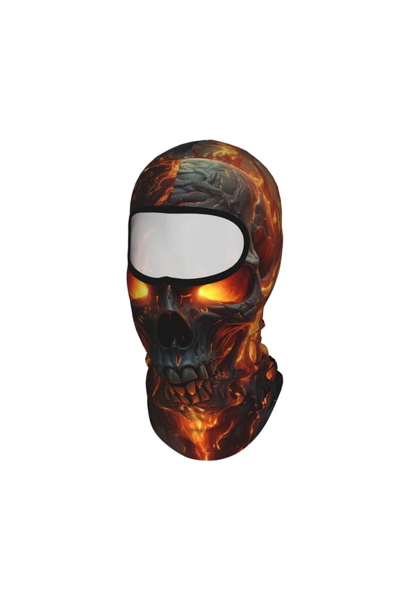Fire Skull Gothic Cool Unisex Balaclava Ski Mask Full Face Cover for Cold Weather & UV Protection, Breathable Cooling Helmet Liner