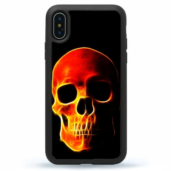 Fire Skull Reaper Death Skeleton Slim Shockproof Hard Rubber Custom Case Cover For iPhone 15 Pro Max 14 Plus 13