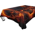 thumbnail image 1 of Fire Skulls Rectangle Tablecloth Waterproof Polyester Table Clothative Stain Resistant & Wrinkle Resistant Washable Table Cover for Dining Table/Party/Camping 60x60 Inch Decor Gift, 1 of 7