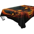 thumbnail image 1 of Fire Skulls Rectangle Tablecloth Waterproof Polyester Table Clothative Stain Resistant & Wrinkle Resistant Washable Table Cover for Dining Table/Party/Camping 54x54 Inch Decor Gift, 1 of 7