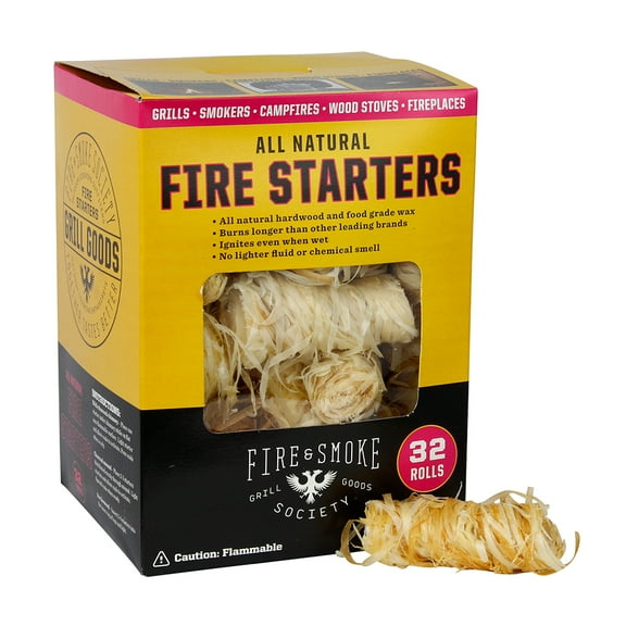 Fire & Smoke Society All Natural Wooden Roll Fire Starters 32 count