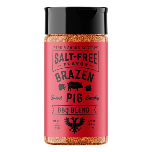 Fire & Smoke Society Brazen Pig BBQ Seasoning, Pork Rub, 4.6 Ounce No Salt Seasonings