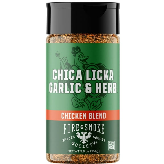 Fire & Smoke Society Chica Licka Garlic and Herb Seasoning, Chicken Seasoning, 5.5 Ounce Mixed Spices & Seasonings