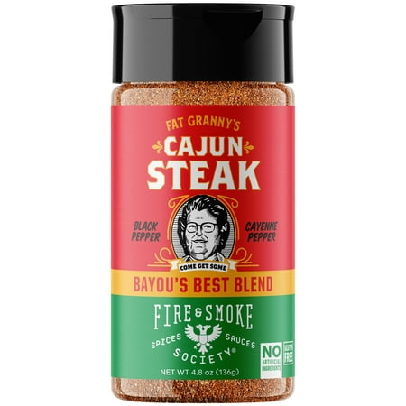 Fire & Smoke Society Fat Granny's Cajun Steak Seasoning, 4.8 Ounce Mixed Spices & Cajun Seasonings