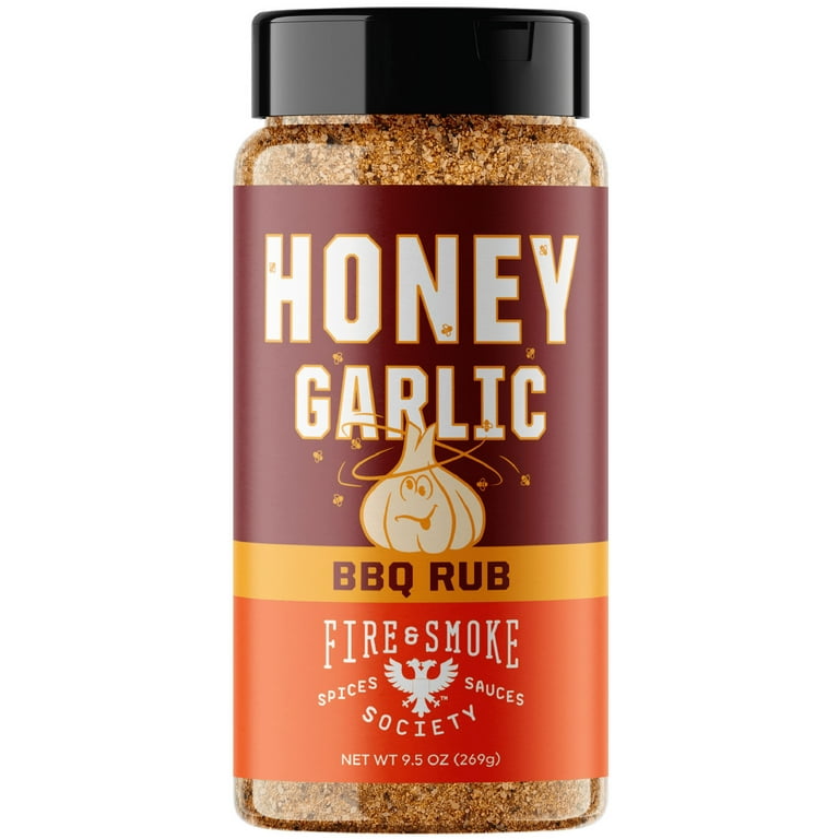 Fire & Smoke Society Honey Garlic BBQ Rub, BBQ Seasoning, 9.5 Ounce