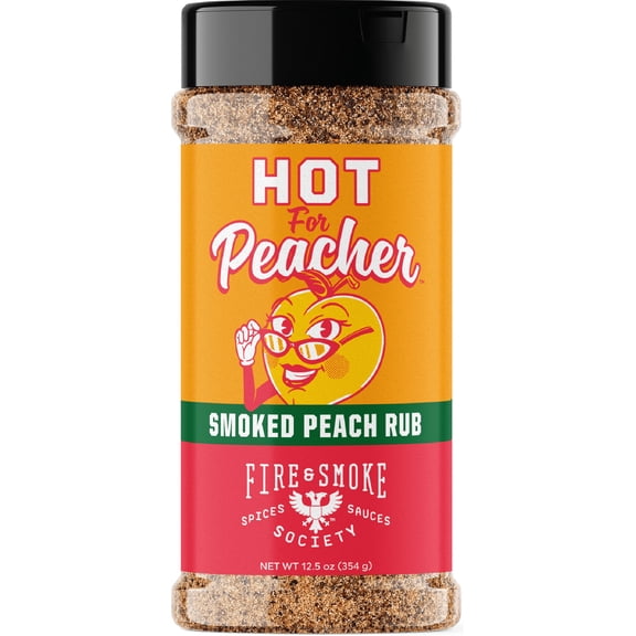 Fire & Smoke Society Hot for Peacher BBQ Seasoning Rub, 12.5 Ounce Mixed Spices & Seasonings