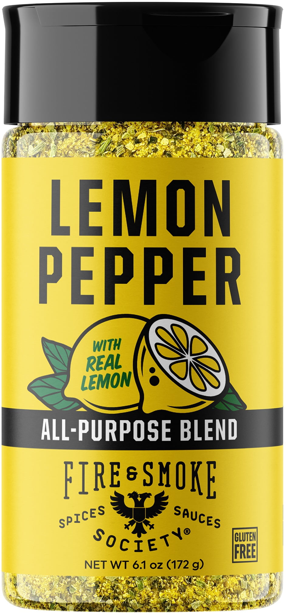Fire & Smoke Society Lemon Pepper Seasoning, Chicken, Wing Seasoning, 6 oz Mixed Spices & Seasonings