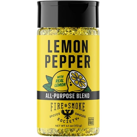 Fire & Smoke Society Lemon Pepper Seasoning, Chicken, Wing Seasoning, 6 oz Mixed Spices & Seasonings