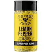 Fire & Smoke Society Lemon Pepper Seasoning, Chicken, Wing Seasoning, 6.1 oz Mixed Spices & Seasonings