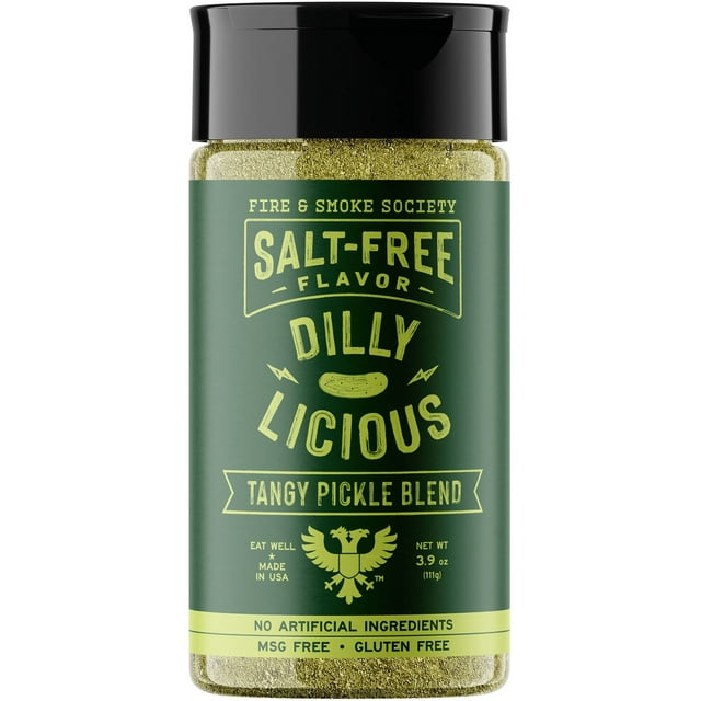 Fire & Smoke Society Salt Free Dilly Licious BBQ Chicken and Potato Seasoning, 3.9 Ounce No Salt Seasoning