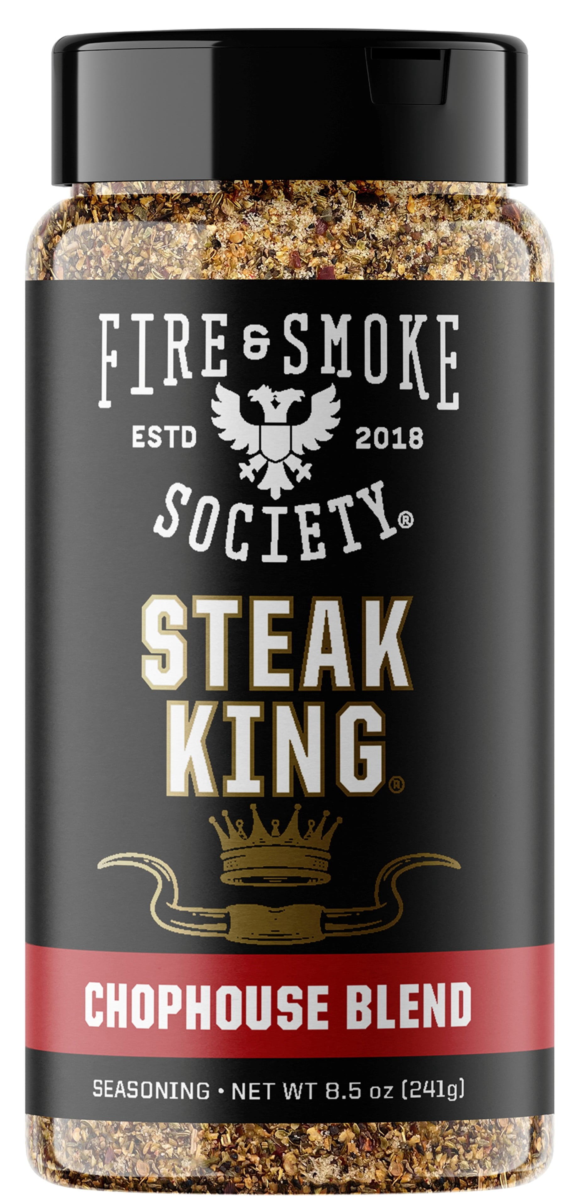 Fire & Smoke Society Steak King Steak Seasoning, BBQ Rub, 8.5 oz Mixed Spices & Seasonings
