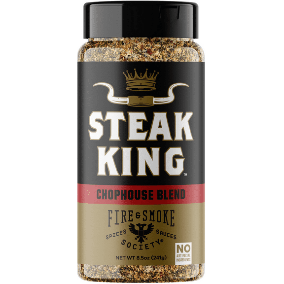 Fire & Smoke Society Steak King Steak Seasoning, BBQ Rub, 8.5 oz Mixed Spices & Seasonings