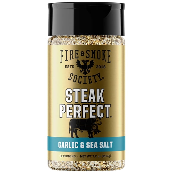 Fire & Smoke Society Steak Perfect Steak Seasoning, BBQ Rub, 7.2 oz Mixed Spices & Seasonings