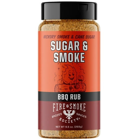 Fire & Smoke Society Sugar and Smoke BBQ Seasoning Blend for Grilling, 9.9 oz Mixed Spices & Seasonings