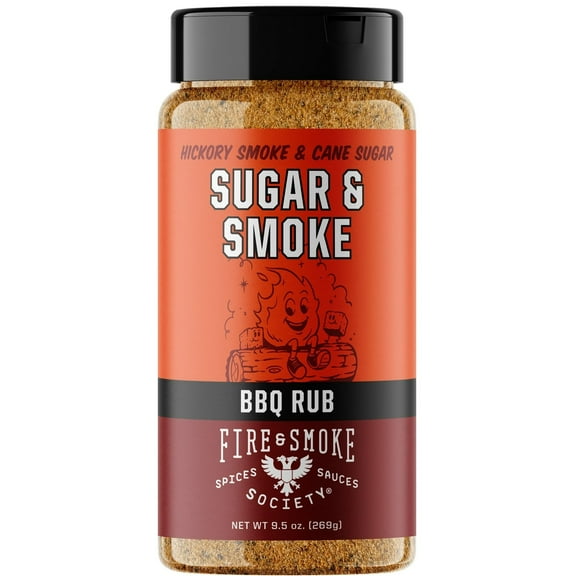 Fire & Smoke Society Sugar and Smoke BBQ Seasoning Blend for Grilling, 9.9 oz Mixed Spices & Seasonings