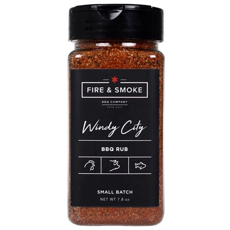 Fire & Smoke Windy City BBQ Rub Small Batch All Purpose Seasoning 7.8 Oz Bottle