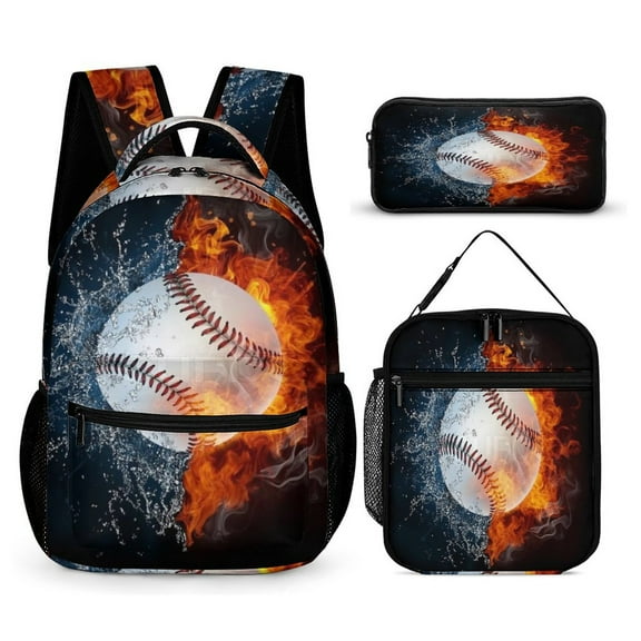 Fire Sport Baseball Lightweight Laptop Travel Backpack For Adults Work Camping Backpack Set Laptop Backpack