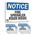 Fire Sprinkler Riser Inside OSHA Notice Vinyl Decal Label 10 Inch x 7 ...