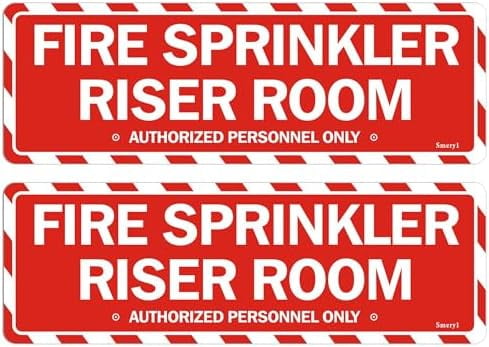 Fire Sprinkler Riser Room Signs Authorized Personnel Only 9” x 3” Fire ...