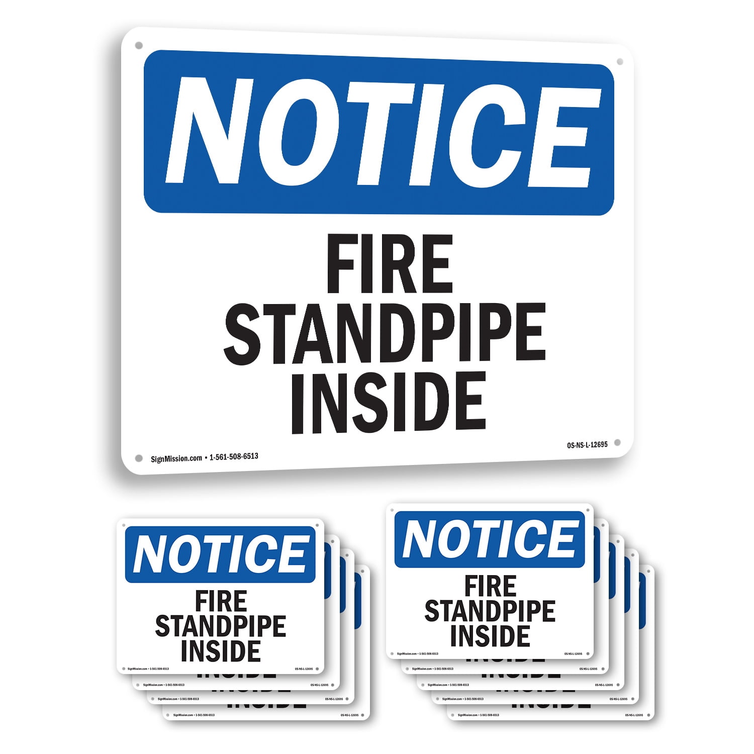 Fire Standpipe Inside OSHA Notice Rigid Plastic Sign 24 Inch x 18 Inch ...
