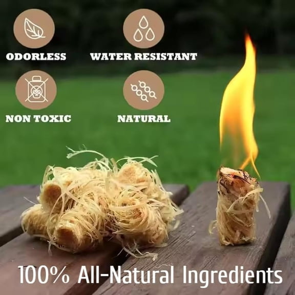 Fire Starter - Easy to Ignite, 300 pcs XXL  Natural Fire Starters for Wood Stove & Fireplace,Indoor & Outdoor Fire Pit, Firestarter for Grill, BBQ, Campfires, Chimney Charcoal, Tumbleweeds
