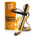 thumbnail image 1 of Fire Starter Survival Tool - All-in-One Flint and Steel Fire Starter Kit - Ferro Rod Fire Starter with 36" Waterproof Tinder Wick Rope and Steel Fire Striker - Patented Firestarter Small | Prepared4X, 1 of 8
