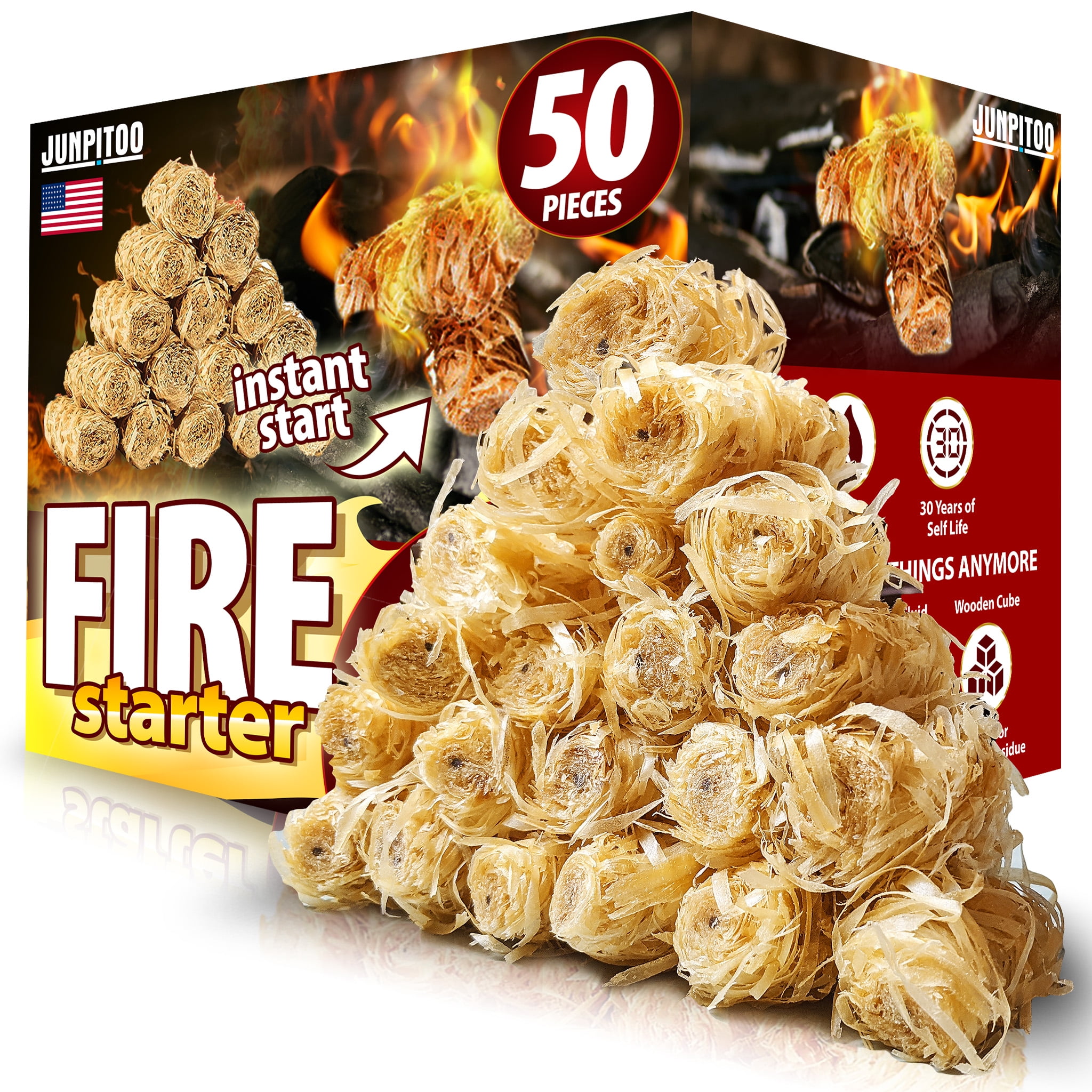 Fire Starters Natural Pine Fire Starters for Campfires Fireplace Grill ...