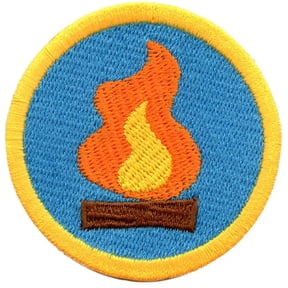 Fire Starting Wilderness Scouts Merit Badge Iron on Patch