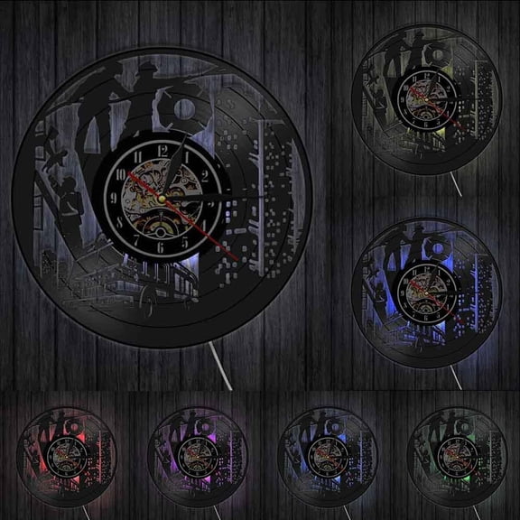 Fire Station Fire Department Vinyl Record Clock Watch Art First Responder Emergency Firefighter Fireman Room Dcor