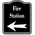thumbnail image 1 of Fire Station Left Arrow BLACK Aluminum Composite Sign, 20"24", 1 of 5