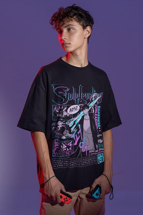 Fire Style Solo Leveling / Sung Jin Woo / Streetwear / Japan Style / Unisex Manga Anime 100% Cotton