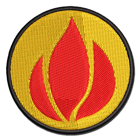 Fire Symbol Applique Multi-Color Embroidered Hook & Loop Patch - 2.0 Inch Mini