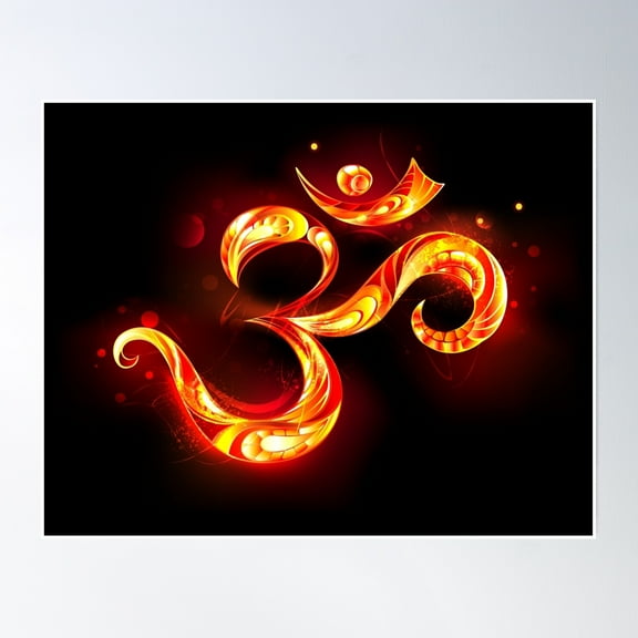 Fire Symbol Om Poster Wall Art, Modern Wall Decor, 8x12 UNFRAMED